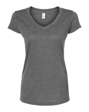 Tultex Poly-Rich V-Neck T-Shirt - Gray