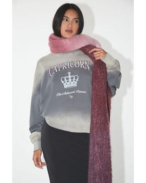 Forever 21 Capricorn Antisocial Princess Pullover - Gray