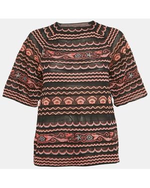 Missoni Wave Patterned Lurex Knit Top - Brown