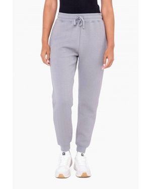 Mono B Quilted Drawstring Sweatpants - Blue