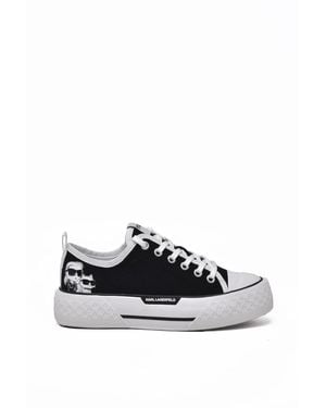 KARL LAGERFELD Canvas Low-Top Sneakers - White