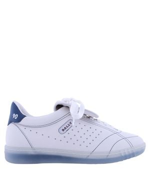 Bally Weldy Low-Top Leather Sneakers, Brand Size 38 Us Size 7.5 - White