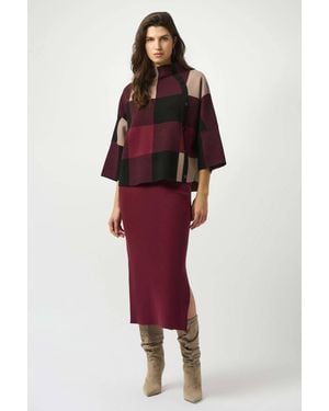 Joseph Ribkoff Safa Sweater Knit Midi Skirt - Red