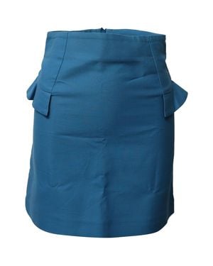 Sandro Sando Paris High Waisted A-Line Mini Skirt - Blue