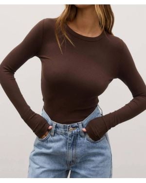 Bayse Nyla Long Sleeve Top - Brown