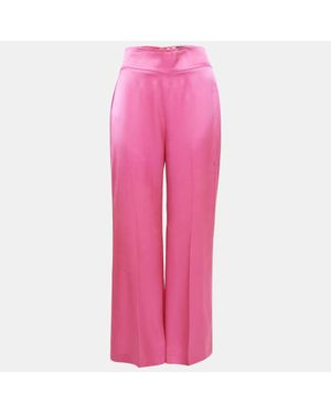 David Koma Satin Lace-Up Detail Wide Leg Pants - Pink