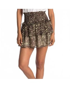 Walter Baker Nova Tiger Print Mini Skirt - Brown