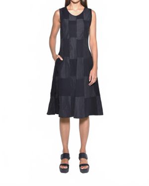 Simply Mila Sleeveless Chessboard Dress - Blue