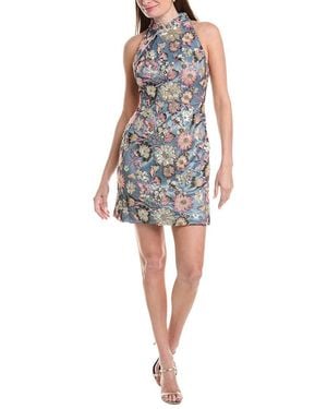 Rene Ruiz Halter Mini Dress - Blue