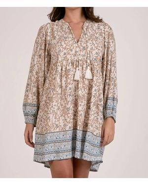Elan V-Neck Long Sleeve Dress - Brown