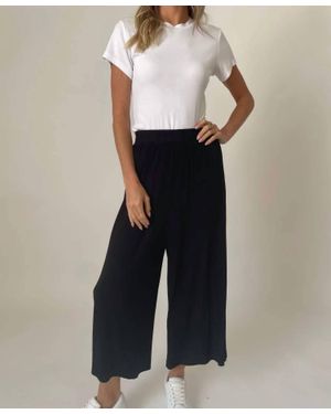 Six Fifty Ribbed Culottes High Waisted Pant - Black