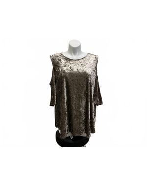 Janette Plus Cut Sleeve Top - Black