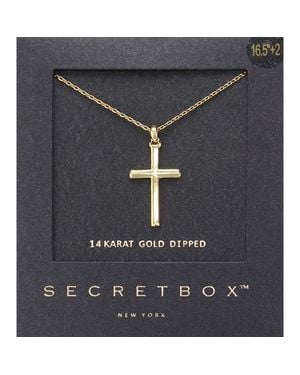 Fashnzfab Secret Box_14K Dipped Cross Pendant Necklace - Black