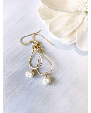 Quinn Sharp Jewelry Small Teardrop Freshwater Pearl Earrings - White