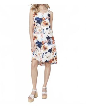 Charlie b Sleeveless Printed Linen A-Line Dress - Blue