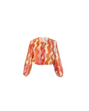 Natalie Martin Rayon Print Amelia Top - Red
