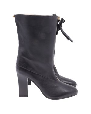 Stuart Weitzman Jett Front-Zipped Mid-Calf Boots - Gray