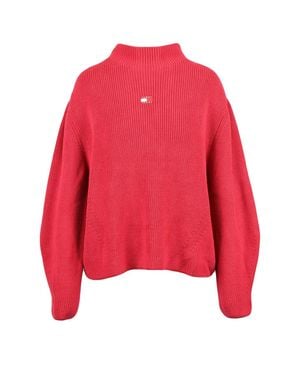 Tommy Hilfiger Ribbed Turtleneck Sweater With Boxy Fit And Embroidered Logo