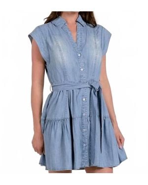 Elan Julia Mini Denim Dress - Blue