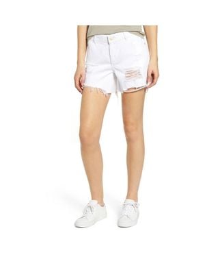 DL1961 Karlie Ripped Boyfriend Shorts - White