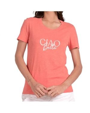 Elan Ciao Bella Scoop Neck Tee Shirt - Pink