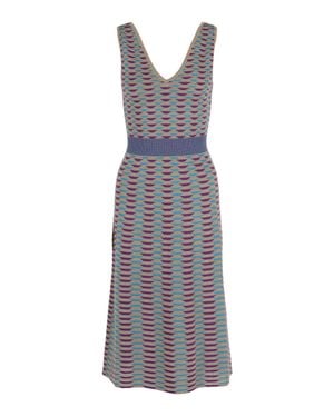 Missoni Patterned Lamé Midi Dress - Purple