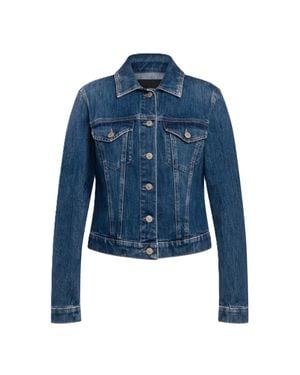 Dondup Fitted Medium Denim Jacket With Button-Down Front - Blue