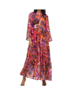 Oliphant Balloon Waisted Maxi Dress - Red