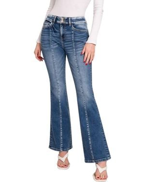 Zenana Fabulous Front Seam Stretch Bootcut Jeans - Blue