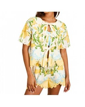 mestiza Baja Convertible Tie Front Top - Yellow
