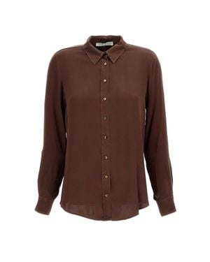 Q-WINS Long-Sleeve Shirt With Classic Collar - Brown