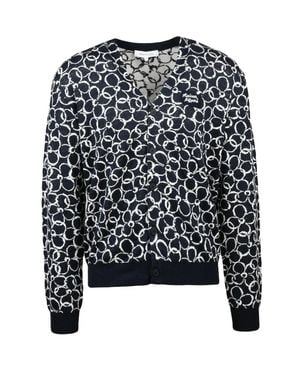 Maison Kitsuné Linen-Blend Button Cardigan - Black