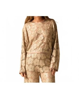 JBQ Anja Crewneck Long Sleeve Top - Brown