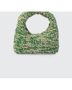 Maria La Rosa Nana Melange Hobo Bag - Green
