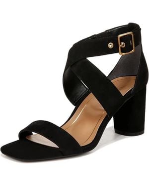 Vionic Marsanne Sandals W Suede Ankle Strap Block Heel Hawk2273 - Black