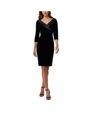 Tahari Formal Velvet Sheath Dress - Black