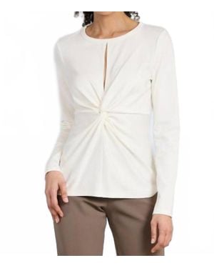 Lola & Sophie Keyhole Lux Ponte Top - White