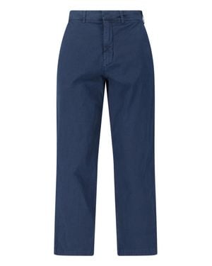 RANRA Mid-Rise Cotton Straight Pants - Blue