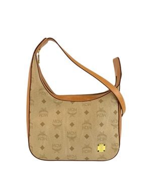 MCM Visetos Leather Shoulder Bag - Metallic