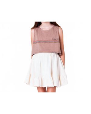 Tocoto Vintage Lines Straps Top - Pink