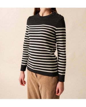 Saint James Rochefort Striped Sailor Sweater - Black
