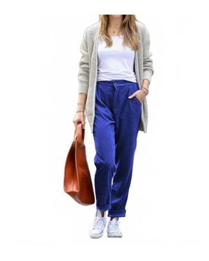 Zenana High Rise Corduroy Pants - Blue