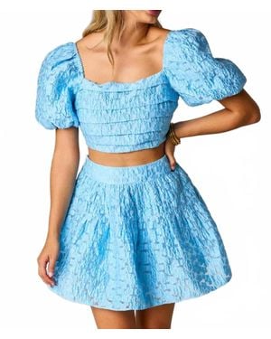 BuddyLove Pastel Cutie Floral Skirt Set - Blue