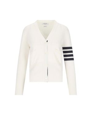 Thom Browne 100% Virgin Wool Crewneck Sweater - White
