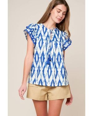 TRUEDAMES Effortless Selection Woven Top - Blue