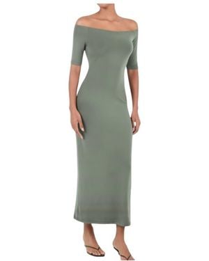 Anemos Carolyn Off-The-Shoulder Jersey Midi Dress - Green