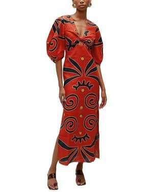 Ariele Tesoro Midi Dress - Red