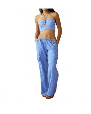 Blanco BY NATURE Oversized Cargo Drawstring Pants - Blue
