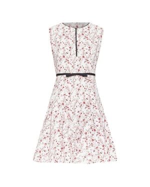 Giambattista Valli Nylon Silk Floral Print Dress - White