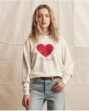 The Great The College Sweatshirt With Heart Graphic - Natural